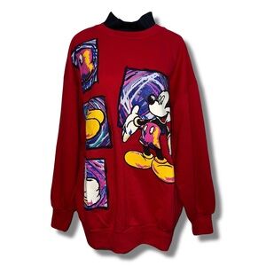 Vintage Mickey Mouse Double Collar Sweatshirt